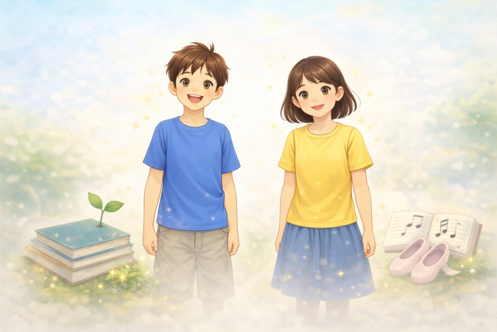 習い事を続けることで成長していく小学生のイメージ