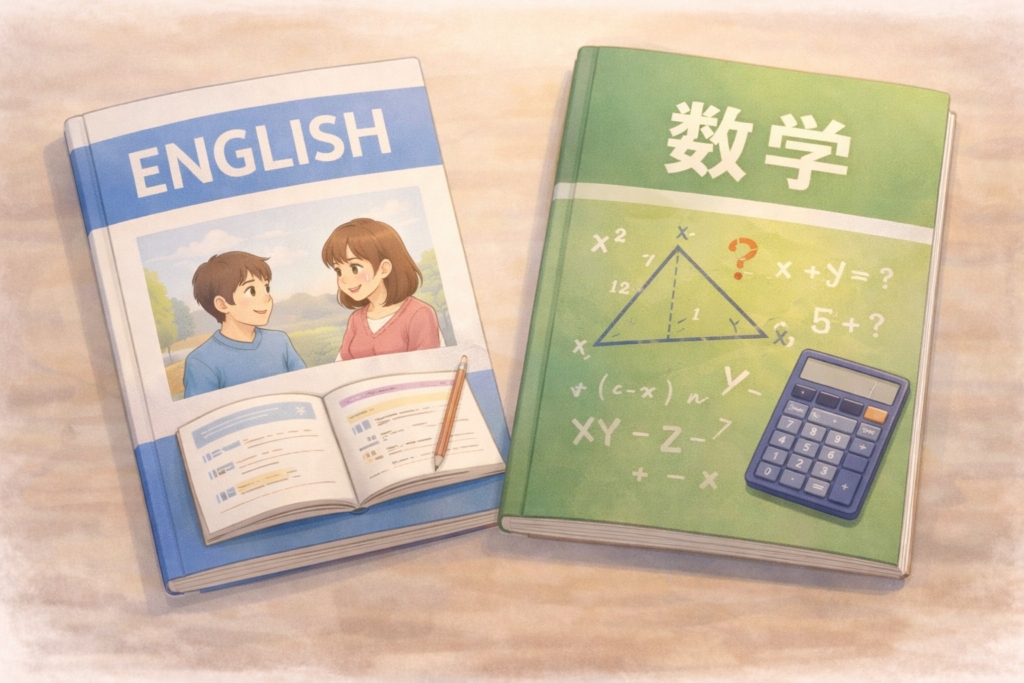 中学生の英語と数学の教科書